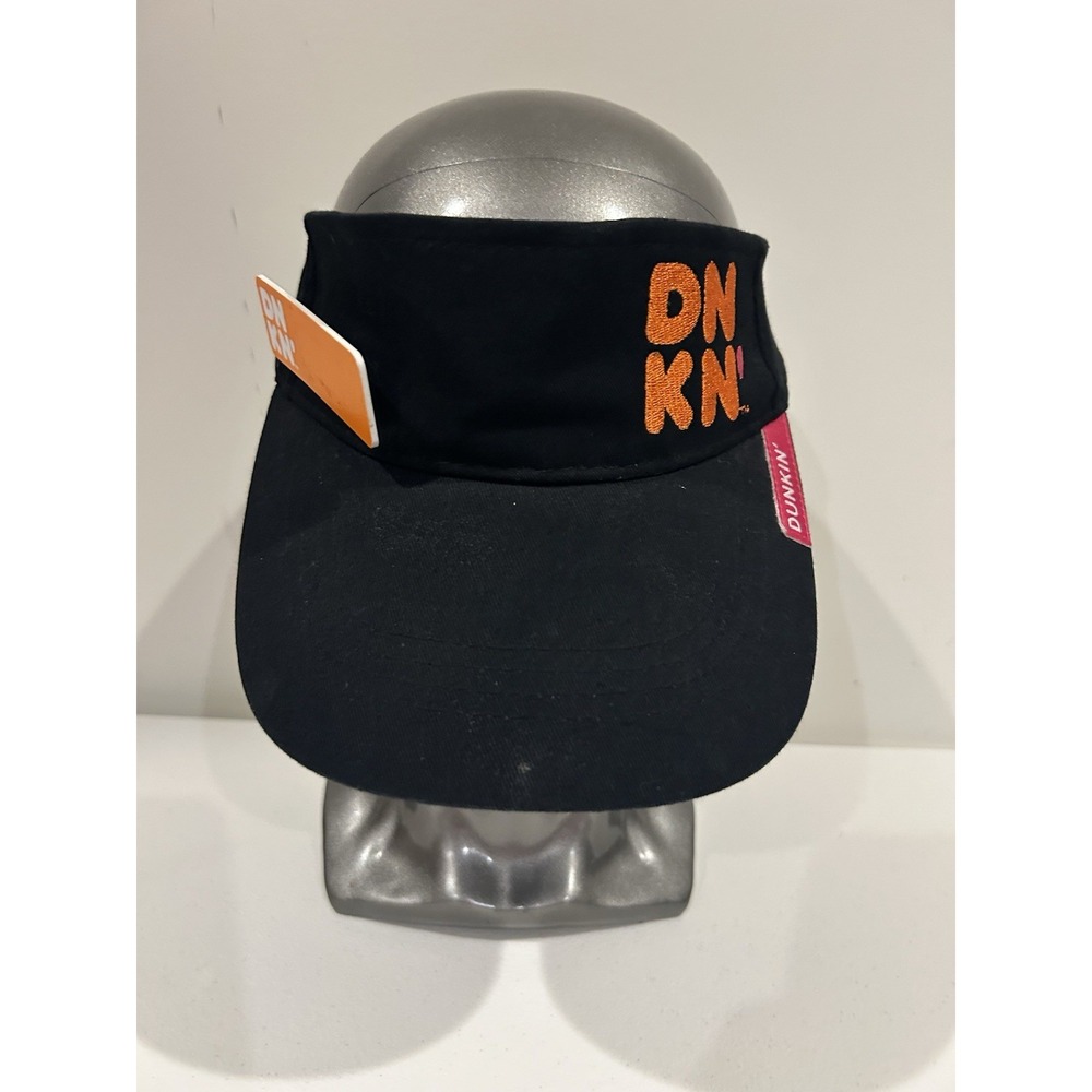 Dunkin' Donuts DNKN Visor Black Hat With Blank Name Badge Pin Uniform Lot OSFA